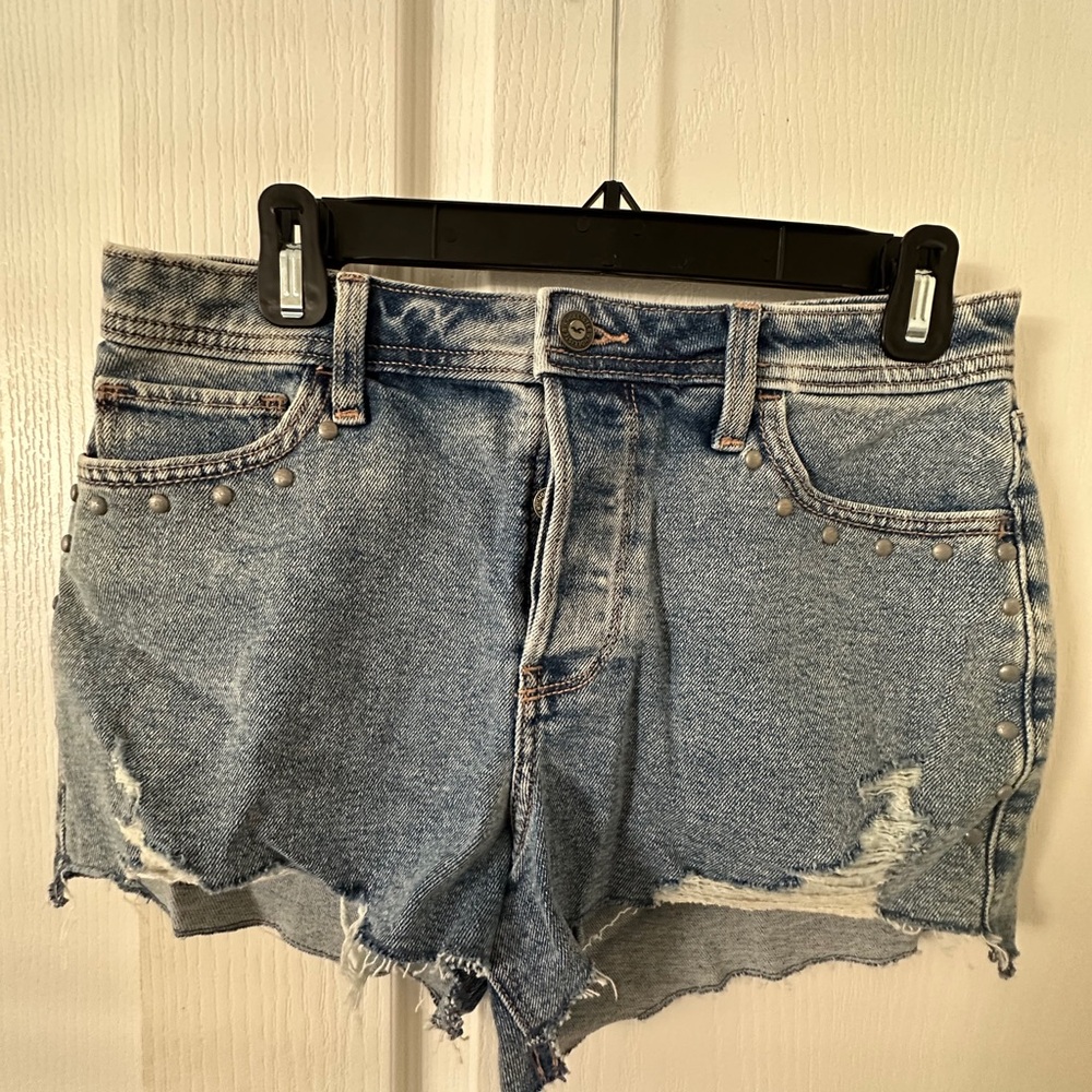 Hollister High Waisted Denim Mom Shorts